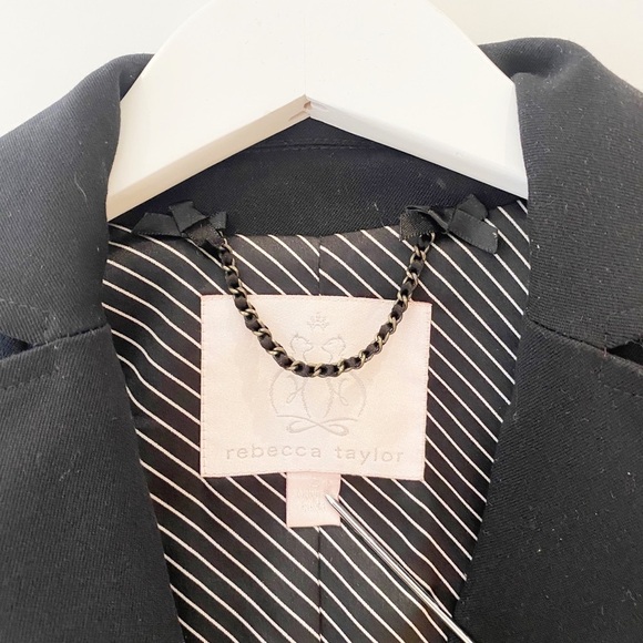 𝅺rebecca Taylor Black blazer with Bow detailing - Picture 8 of 10